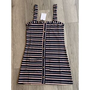 Olivaceous Tank Dress With Pockets Size Medium Navy‎ Pink Stripe 90's Y2K Vibe